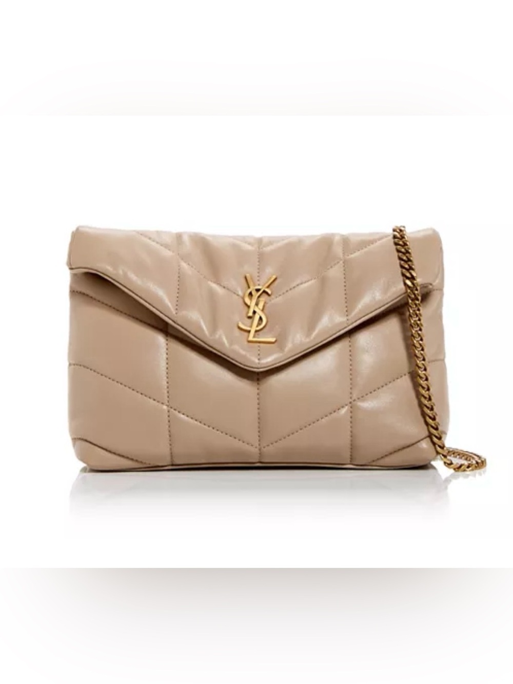 Saint Laurent Toy Puffer in lambskin with Gold YSL